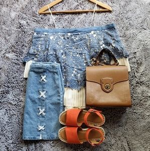 Over the shoulder, one-of-a-kind blouse